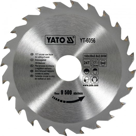 TCT blade for wood 160x24TX30mm- YT-6056