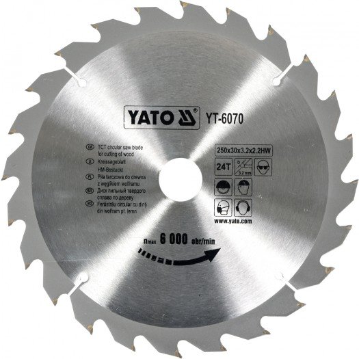 TCT blade for wood 250X24TX30mm- YT-6070